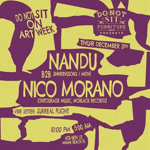 Do Not Sit on Art Week : Nandu b2b Nico Morano