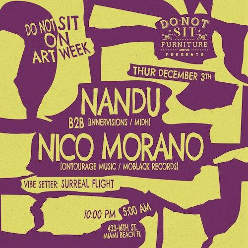 Do Not Sit on Art Week : Nandu b2b Nico Morano