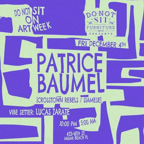 Do Not Sit on Art Week : Patrice Baumel