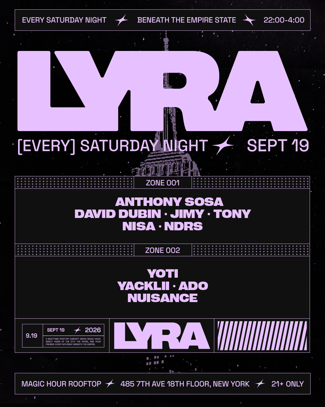 Lyra Rooftop Party | Saturdays