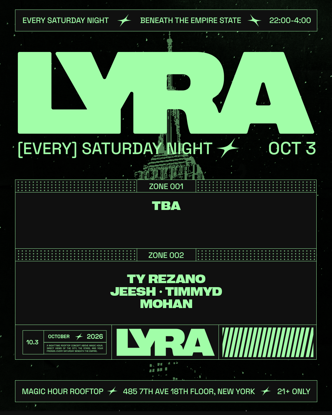 Lyra Rooftop Party | Saturdays