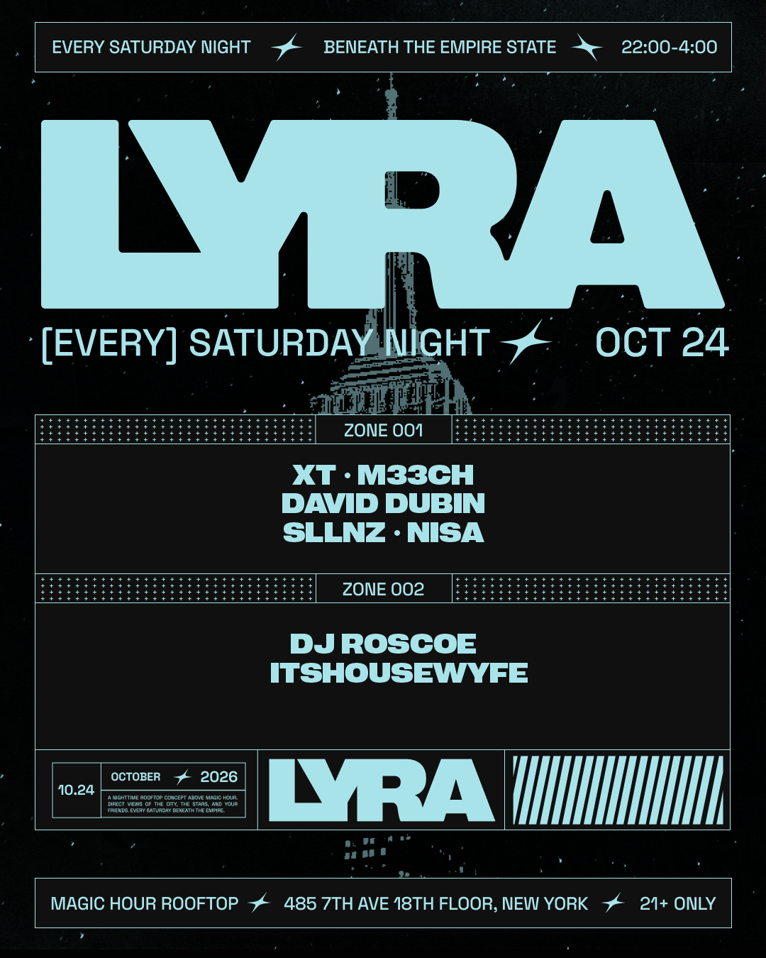 Lyra Rooftop Party | Saturdays